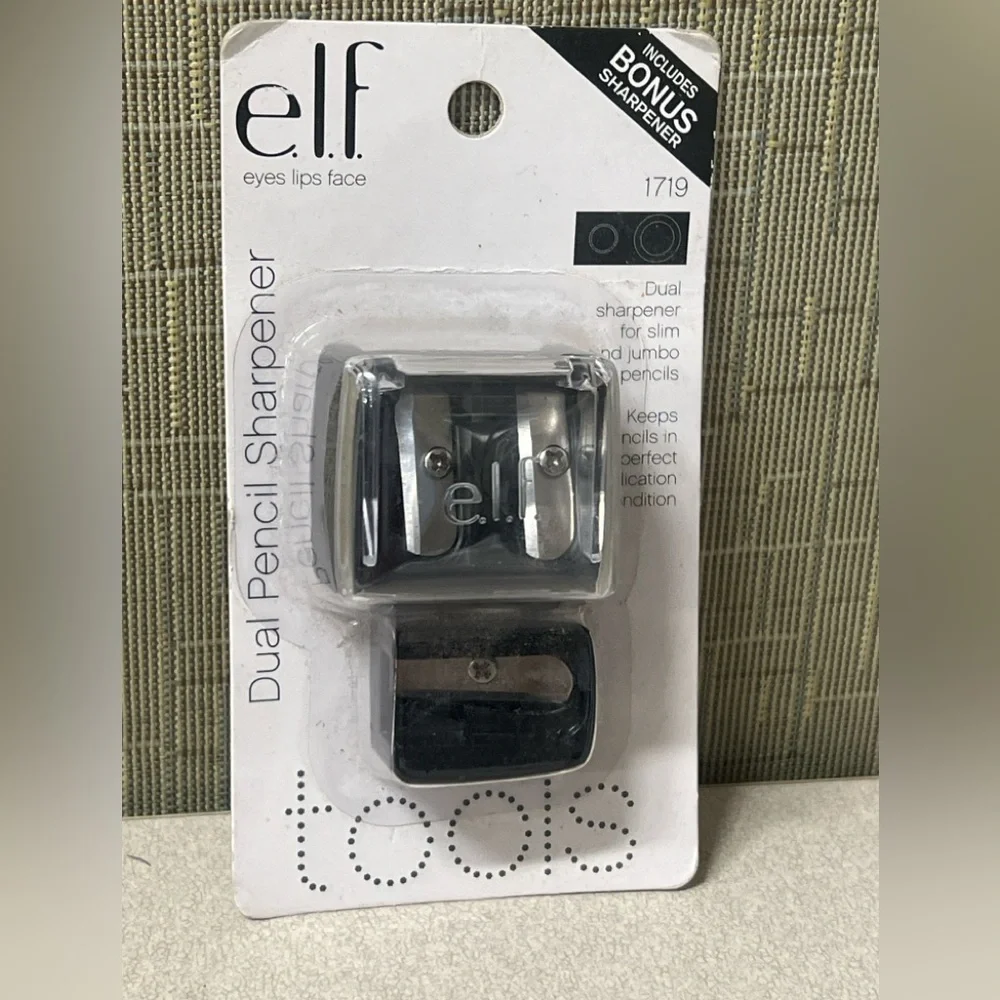 e.l.f. Dual Pencil Sharpener Slim & Jumbo Makeup Sharpener w/ Bonus Sharpener